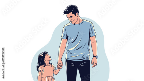 A father and daughter holding hands, sharing a tender moment of connection and love