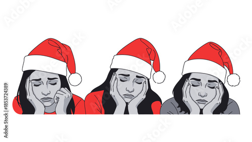 Expressing the festive fatigue and emotional toll of the holiday season with relatable illustrations