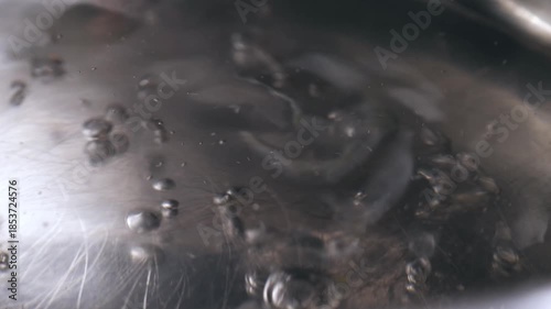 Boiling hot water in a pan