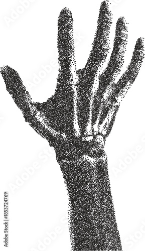 Zombie vintage y2k stipple art, undead halftone stipple brutalist retro vector png with transparent background, decay 2000s aesthetic photocopy effect tattoo