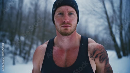 Intense Workout in Winter Wonderland - Muscular Mans Fitness Journey.