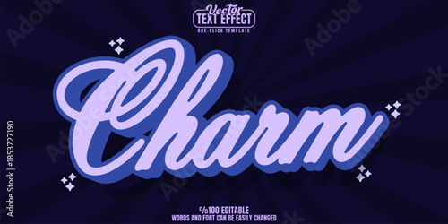 Cute editable text effect, customizable retro and kawaii 3d font style