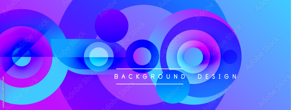 Fototapeta premium Abstract vibrant circles overlap, creating dynamic colorful background. Modern design elements suggest energy, fluidity, innovation.