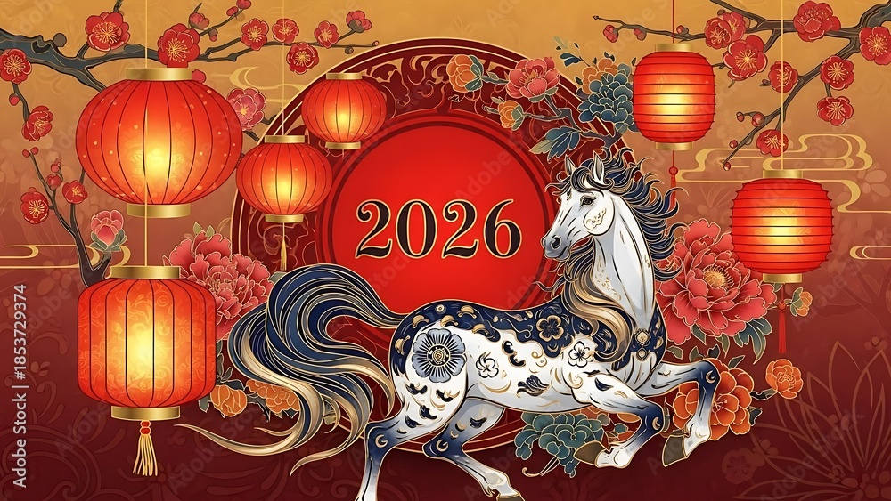 Obraz premium happy chinese new year 2026