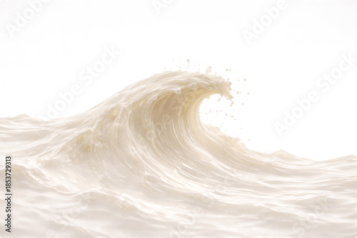 Sculptural Dairy Wave Rising from Bottom, Clean Upper Area