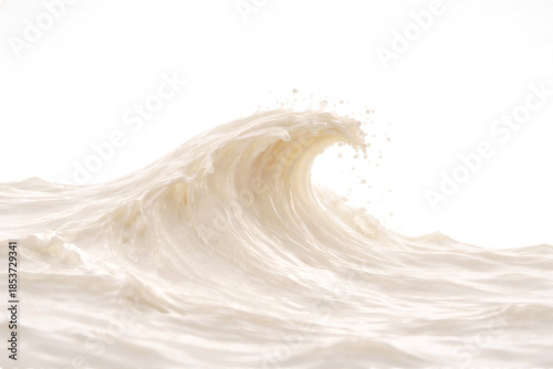 Creamy Milk Crest & Ridges, Seamless White Studio, Banner Ready