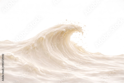 Milk Wave Wall on White, Large Top Copy Space (8K)