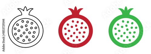 Pomegranate icon. pomegranate fruit icon silhouette vector art illustration. pomegranate icon, fruits vector icon - simple vector illustration of a pomegranate.