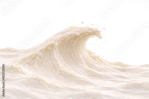 Milk Wave Wall on White, Large Top Copy Space (8K)