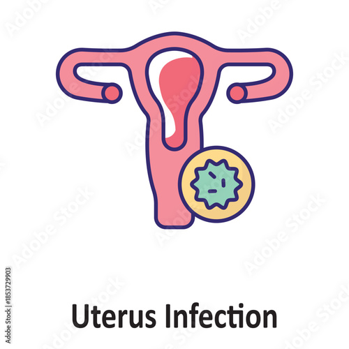 Uterus Infection Vector Icon which can easily modify or edit