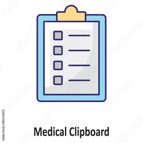 Medical Clipboard Vector Icon which can easily modify or edit