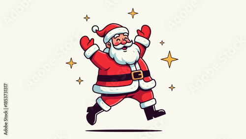 Joyful Santa Claus Illustration with Stars for Festive Season