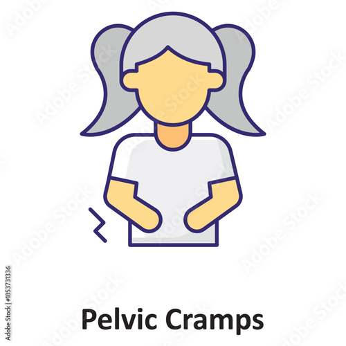 Pelvic Cramps Vector Icon which can easily modify or edit