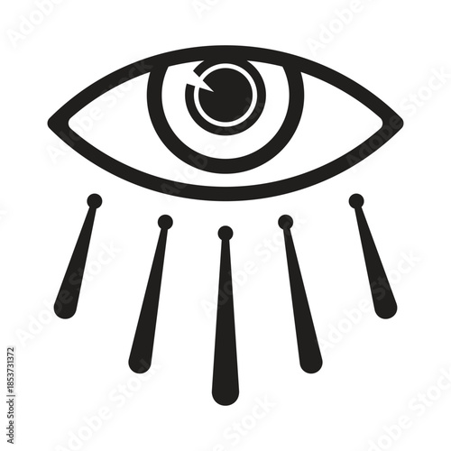 Mystic Eye Symbol Line Art Icon Vector, Representing Vision, Awareness, Protection, Intuition, and Surveillance. Suitable for Logos, Icons, Branding, Posters, Tattoos, and Digital media