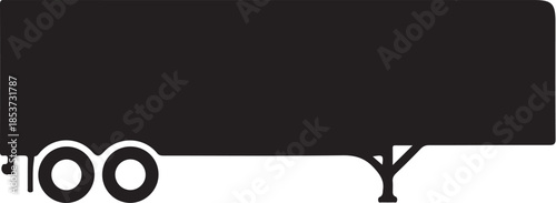 Black silhouette of a tanker trailer truck tanker truck