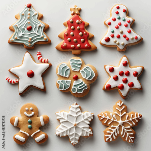 Christmas cookies vector illustration, festive holiday baking and sweet treats