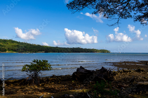 Rocky shoreline & calm sea (Mount Harriet → Port Blair side)