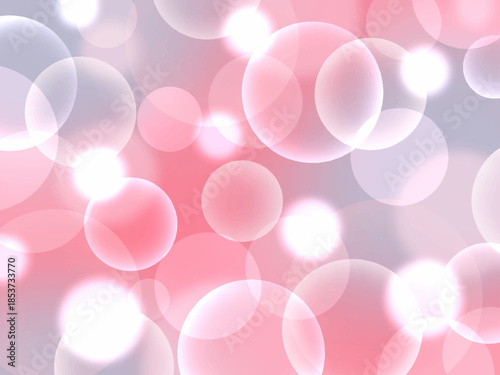 光の玉が美しく輝くピンクと紫のグラデーション背景