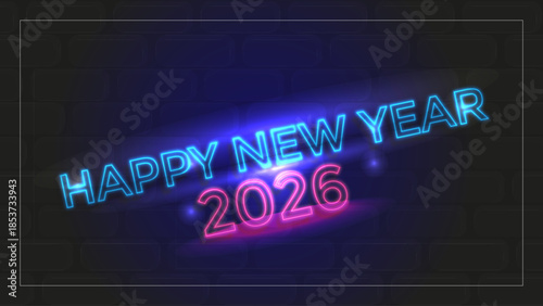Happy New Year 2026 3D Text Effect with Festive Style
