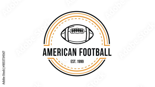 Classic american football emblem with ball illustration and establishment year