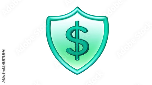 Free Download Green shield dollar symbol finance security protection savings investment insurance banking wealth isolated glossy icon digital safe secure economic prosperity trust guarantee risk assurance - GFXLoad