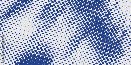 Abstract Blue Halftone Dots Pattern Background.