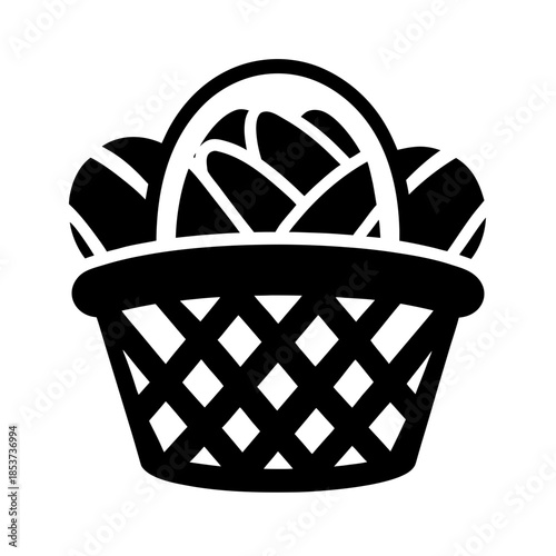 vector clip art bread basket on white background for web and graphic design