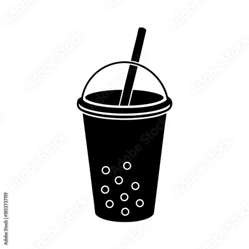 vector clip art bubble tea on white background for web and graphic design