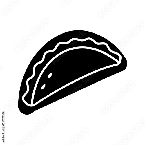 vector clip art calzone with black outline for web and graphic design