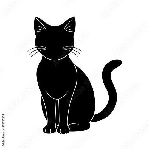 vector clip art cat on white background for web and graphic design