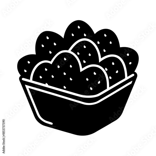vector clip art chicken nuggets with black outline for web and graphic design