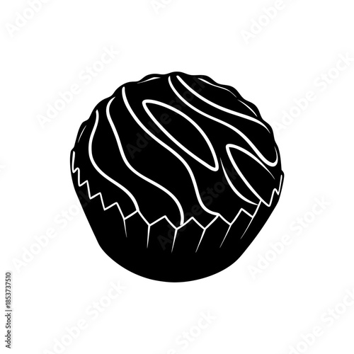 vector clip art chocolate truffle on white background for web and graphic design