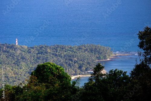 Panoramic View of North Bay Island and Tropical Coastline from Mount Harriet, Andaman Islands, India
