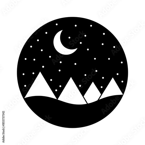 vector clip art clear night icon on white background for web and graphic design