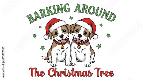 Festive Pups 'Barking Around The Christmas Tree' with Adorable Dogs in Santa Hats
