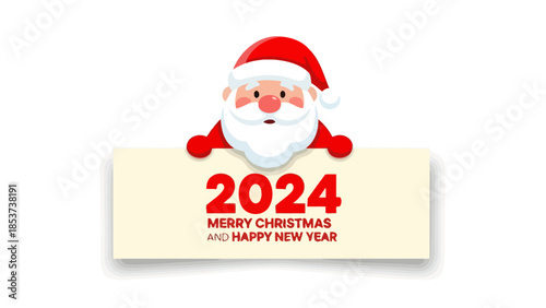 Santa Claus 2024 Merry Christmas and Happy New Year Wishes - Festive Holiday Greeting