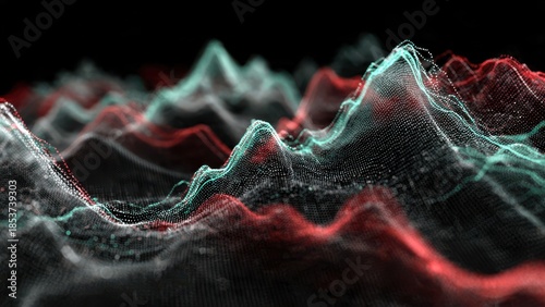 Market pressure illustrated with digital waves and charts
