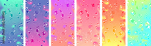 Abstract colorful swirl liquid gradient background with intricate wavy pattern.