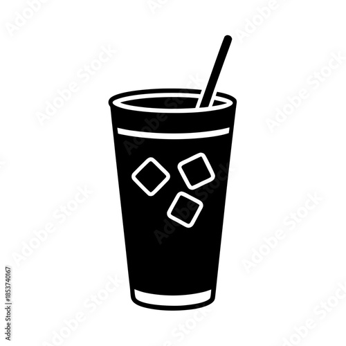 vector clip art iced coffee on white background for web and graphic design