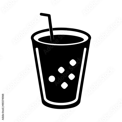 vector clip art iced tea cup on white background for web and graphic design