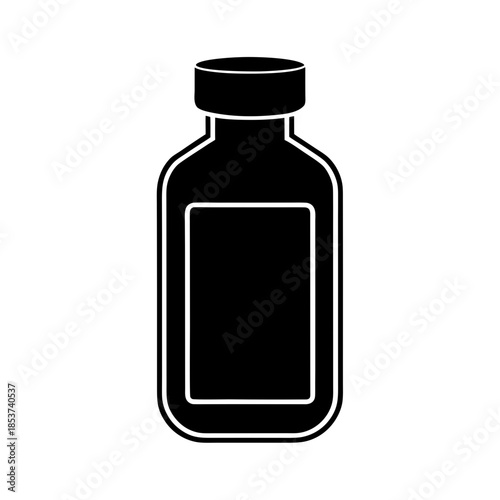 vector clip art medicine bottle on white background for web and graphic design