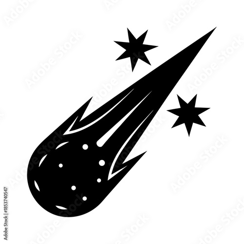 vector clip art meteor on white background for web and graphic design