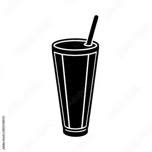 vector clip art milkshake glass on white background for web and graphic design