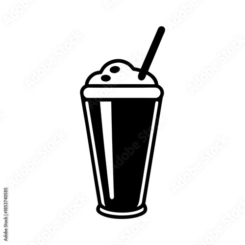 vector clip art milkshake with black outline for web and graphic design