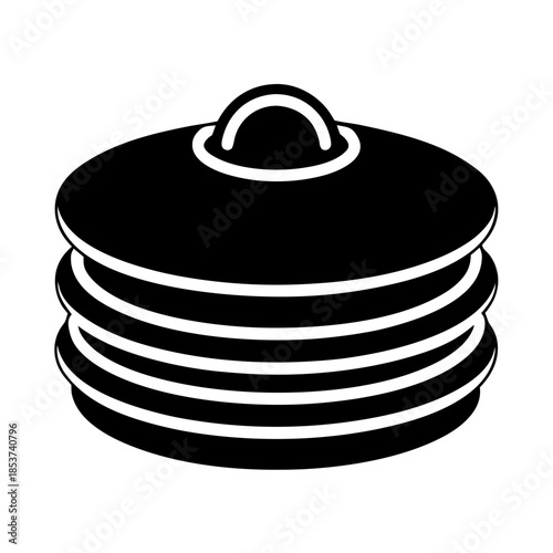 vector clip art pancake stack with black outline for web and graphic design