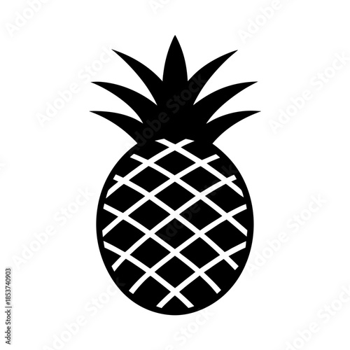vector clip art pineapple with black outline for web and graphic design