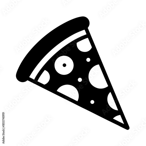 vector clip art pizza slice with black outline for web and graphic design