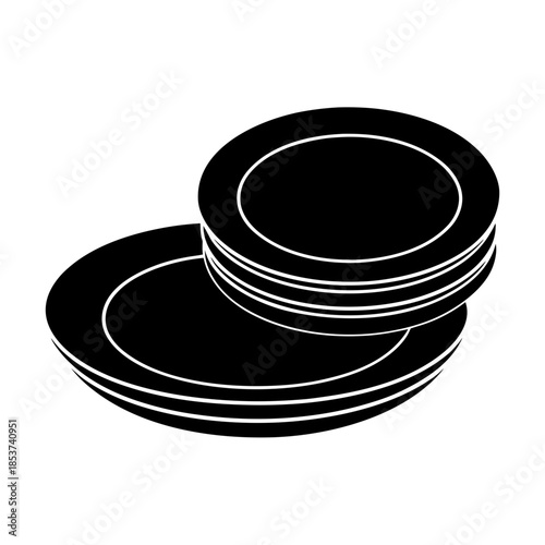 vector clip art plates on white background for web and graphic design