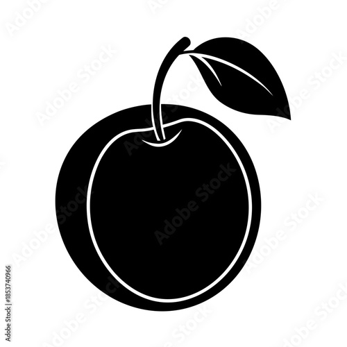 vector clip art plum with black outline for web and graphic design