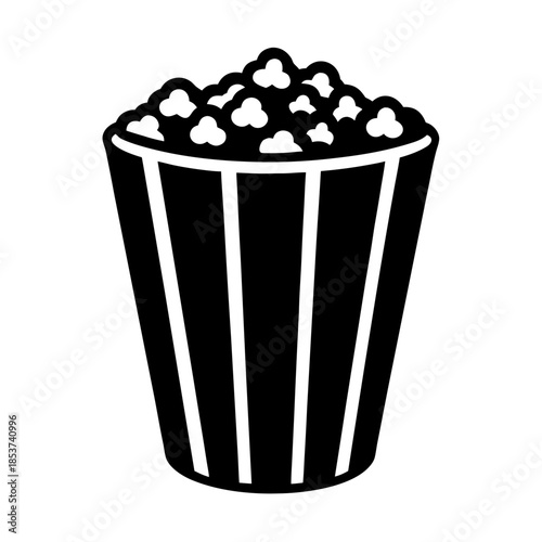 vector clip art popcorn bucket with black outline for web and graphic design